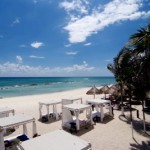 Sandos Caracoal Eco Resort & Spa Select Club Beach Lounge Mayan ruins