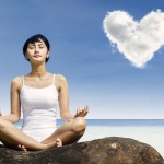 take 5 breathing woman yoga heart